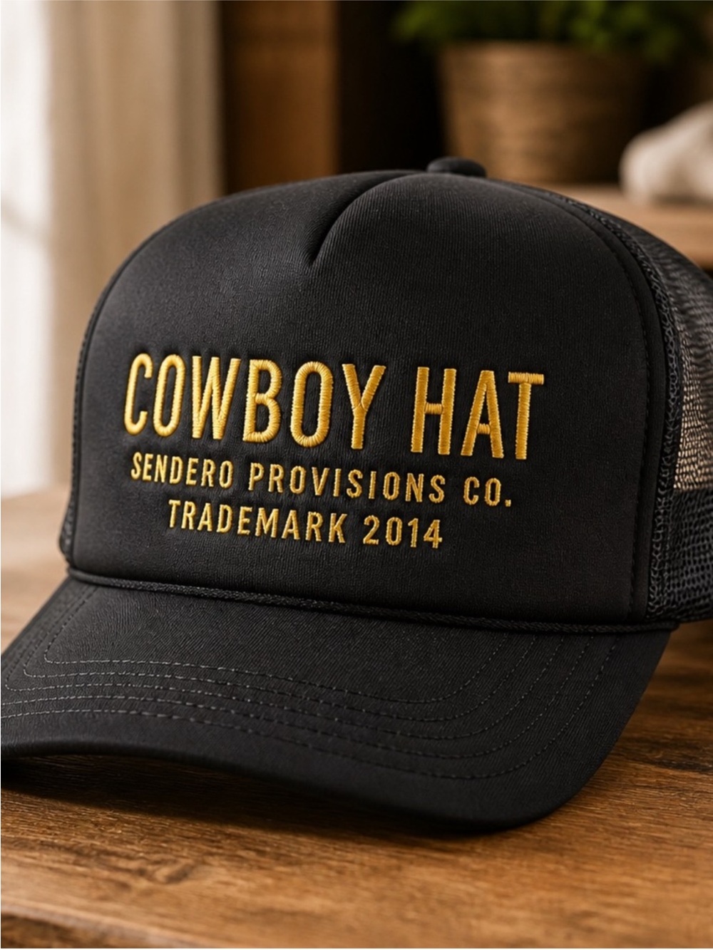 Black Cowboy Hat Trucker Cap 🧢 NWOT OSFM